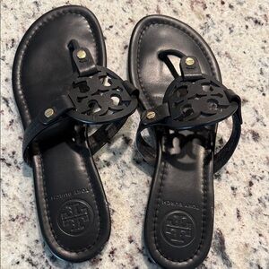 Tory Burch Black Leather Sandals